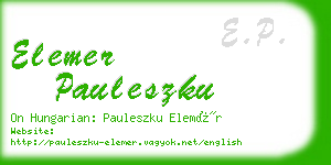 elemer pauleszku business card